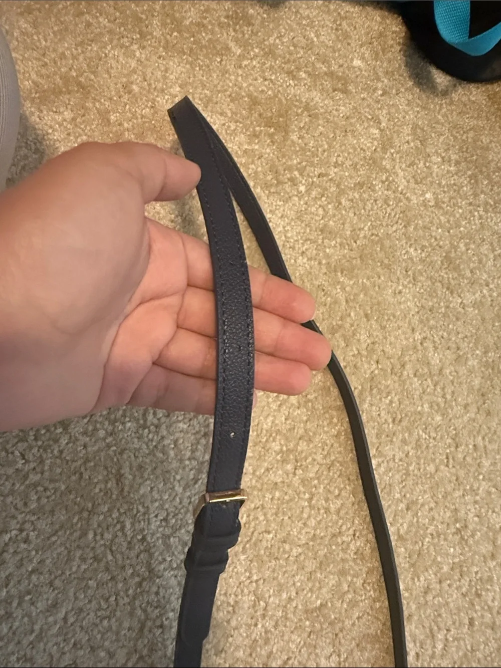 Classic Navy Top-Handle Leather Crossbody